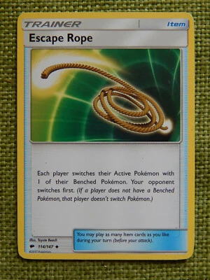 Escape Rope 114/147 (LP, Pokemon Card, Burning Shadows, Trainer Item, Uncommon) - Image 1 of 2