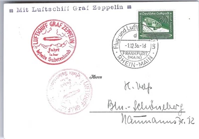 WW2 WWII German Third Reich Zeppelin card 1938 Sudetenland - Image 1 of 2