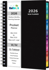2026 Planner, Weekly & Monthly Planner 2026, Jan 2026 – Dec 2026, 4.3" X 6.89" - Picture 1 of 12