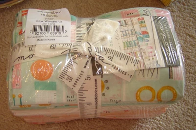 fat EIGHTS 9 x 22 MODA SEW WONDERFUL bundle set of 29 cotton quilt fabric - Image 1 of 3