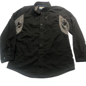 Magellan Fish Gear Button Down Shirt Boy XL 18-20 Long Sleeve Vented Black Gray - Picture 1 of 7