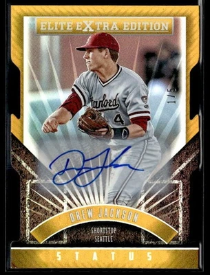 L21,839 - 2015 Elite Extra Edition Auto Status Gold Die Cut #178 Drew Jackson /5 - Image 1 of 2