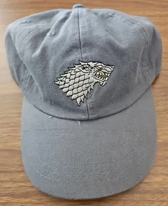 Game of Thrones Men's Slideback Hat Blue Adjustable Embroidered House Stark Logo - Picture 1 of 4
