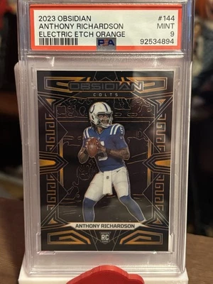 2023 Panini Obsidian Anthony Richardson Electric Etch Orange 💥/49💥 RC PSA 9 - Image 1 of 2