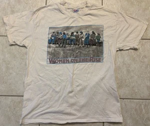 VTG Women on the Rise Adult Large Shirt David Allen 1995 90s Feminist Tshirt - Picture 1 of 7