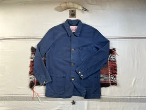 Levi's Engineer Chore Jacket L French Blue Indigo RARE Railroad Loco Coat Vtg - Picture 1 of 18