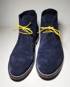 Thursday Everyday Suede Leather Navy Blue Lace Up Chukka Boots Mens Size 10 - Picture 1 of 10