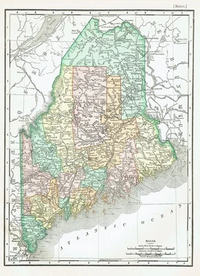 Mapa a color de la Biblioteca de Referencia de 1899, fechado en la impresión Estado de Kansas Foto 1 de 4