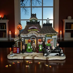 Lemax 2011 Spooky Town "Gas 'N Ghoul" Lighted Halloween Themed Building W/ Bulb - Picture 1 of 18