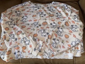 American Eagle Snoopy weiches Lounge Shirt XL Herbst Blätter Kürbisse Langarm PJ - Bild 1 von 9