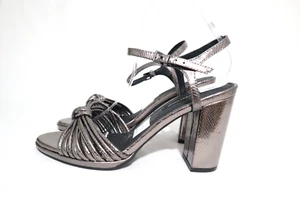 Diana Ferrari Size 10 Women Leather Glitz Knot Detail Open Toe Sandal Block Heel - Picture 1 of 5
