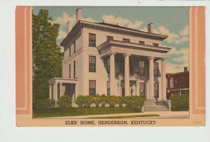 POSTCARD  ELKS' HOME HENDERSON KENTUCKY - Picture 1 of 2