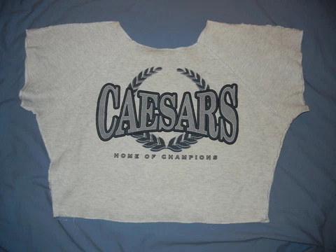 VTG 90’s CAESARS boxing half sweatshirt gray gym work out Las Vegas Tyson Cover