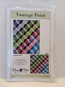 Vantage Point Quilt Pattern Plum Tree PTQ-061 Lap Crib Wall Squared Ruler 9 1/2' - Foto 1 di 2