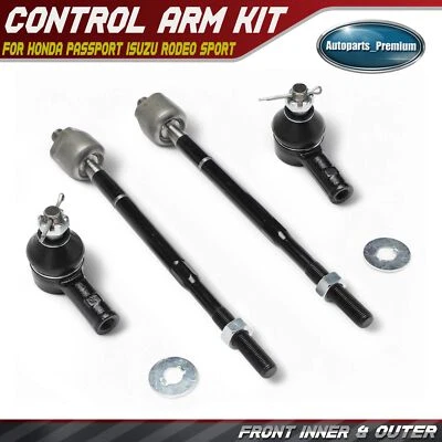 4Pcs Front Inner and Outer Tie Rod End Kit for Honda Passport Isuzu Rodeo Sport - Image 1 of 4