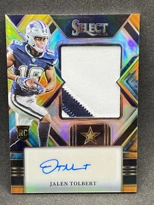 JALEN TOLBERT 2022 PANINI SELECT ROOKIE RC TIE DYE PARCHE FOTO AUTÓGRAFO/25 - Imagen 1 de 2