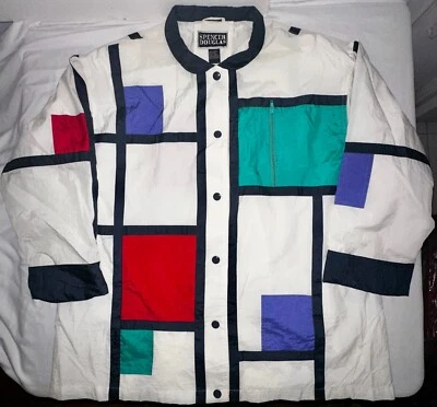 Spencer Douglas Mondrian Inspired Rain/Wind Jacket Women's Size XL Colors - Image 1 of 4
