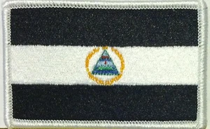 Parche de bandera de NICARAGUA con gancho y sujetador de bucle militar blanco y negro #9 - Imagen 1 de 1