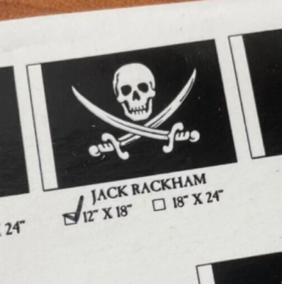 Barco Bandera Pirata Jack Rackham 12"x18" Foto 1 de 2