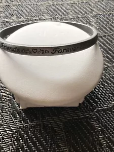 Camco Pewter Hearts Cute Friends Forever Bangle Bracelet EUC No Markings Inside - Picture 1 of 3