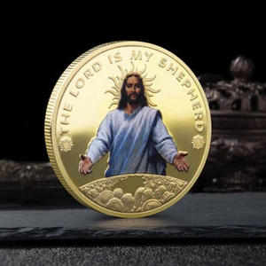 1 PC Jesus Christ Commemorative God Love People Coin Christian Gold Plated - Picture 1 of 2