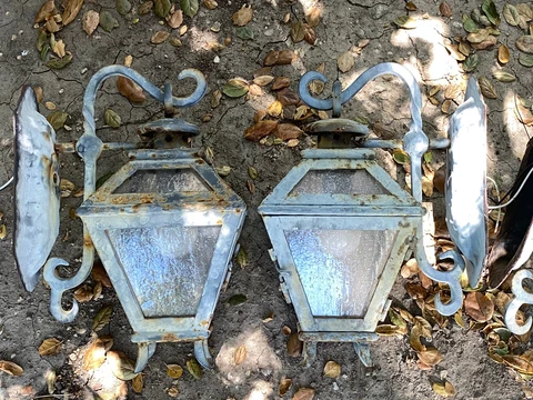 Heavy Antique Cast Iron  Porch Outdoor Sconce Light Fixture Lamp Cover