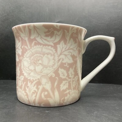 V&A Pink & Rose Furnishing Fabric William Morris 1890 Fine Bone China Mug - Image 1 of 4
