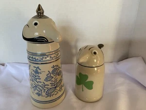 Vintage Webco Pair 1960s Schultz & Dooley Beer Steins w Lids Utica Club Germany - Picture 1 of 22