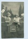 W9S64/ Kinder mit Brief am Briefkasten AK 1916