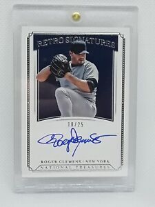 Roger Clemens 2019 National Treasures - ON CARD AUTO (18/25) - New York Yankees
