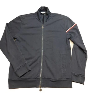 Moncler Full Zip Fleece Jacket Size XL Navy Blue Long Sleeve Tracking - Picture 1 of 16