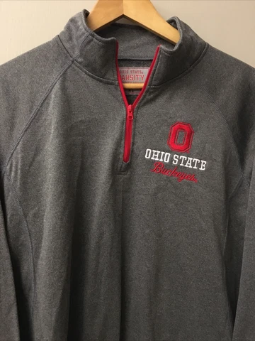 Ohio State University  Authentic Apparel 1/4 Zip Pullover Size Adult XL Gray Red Cover