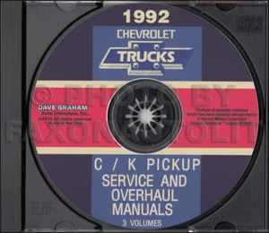 1992 Chevy Ck Camión Tienda Manuales On CD Camioneta Blazer Suburban Cheyenne - Imagen 1 de 4