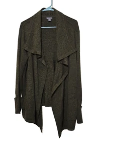 Eddie Bauer Wasserfall offene Strickjacke XL grün Merinowollmischung Komfort Stretch - Bild 1 von 16