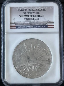 1842GO PM Mexico 8R SS New York Shipwreck Effect NGC (1178) - Picture 1 of 4