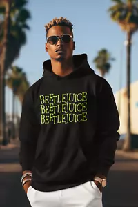 BEETLEJUICE HOODIE - Unisex - S to 5XL - HALLOWEEN HORROR MOVIE FUNNY 80's GIFT - Picture 1 of 4