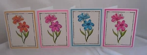 Handgefertigte Aquarell Alltag Blumen Karten Ea ist etwas anders Set 4 Sie wählen - Bild 1 von 36