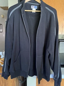 Russell AthleticFleece Full Zip EXTRA LARGE XL Black Jacket Mens - Picture 1 of 3