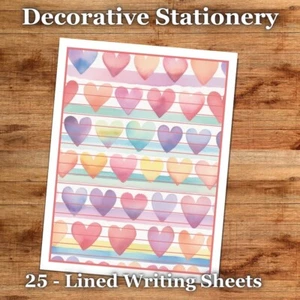 25 Sheets Decorative Paper Letter Writing Paper Color Stationery - Cute #038 - Picture 1 of 2