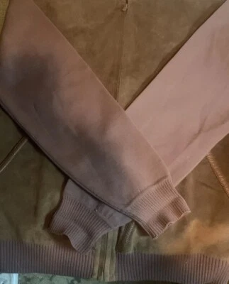 Eli Thompson Mens Full Zip cardigan sweater brown mens L suede knit - Image 1 of 3