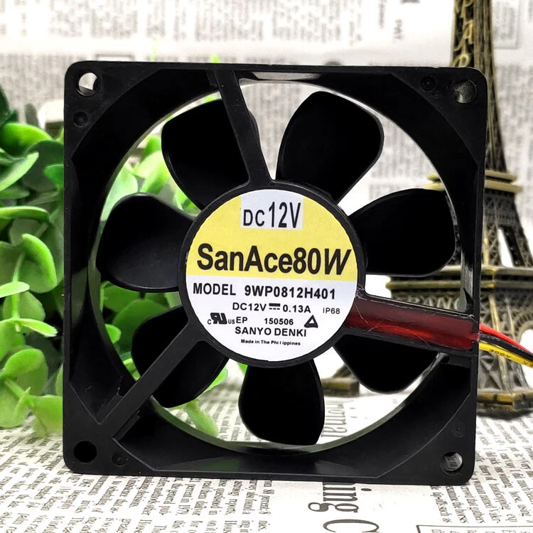 1 pcs Sanyo 9WP0812H401 12V 8025 0.13A waterproof mute cooling fan - Image 1 of 1