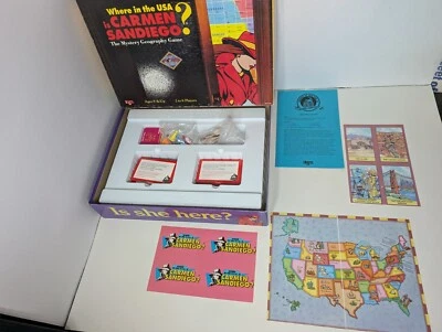 Where in the World USA is Carmen Sandiego? - Vintage Board Game - 100% Complete - Image 1 of 4