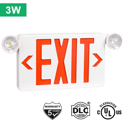 LED Exit Sign lamp & Emergency Light – Dual LED Lamp UL-94 Fire Resistance light - Image 1 of 4