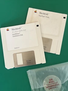 2 Vintage Apple Macitosh TrueType Fonts StyleWriter Floppy 3.5” Card Disk 1990 - Picture 1 of 8