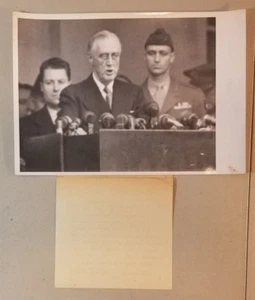 Foto stampa vintage WW2 8X10 PRESIDENTE ROOSEVELT CONSEGNA INDIRIZZO INAUGURALE 69C - Foto 1 di 7