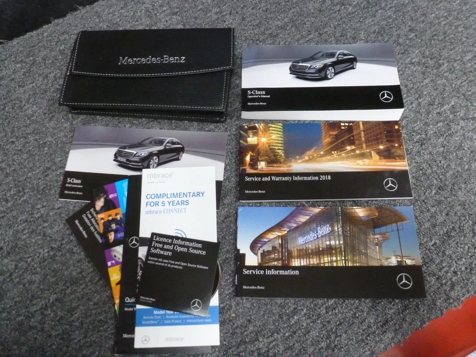 2018 Mercedes Benz S-Class S450 S560 AMG S63 S65 4Matic Owner Manual Set - Изображение 1 из 1