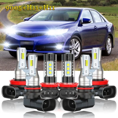 6x For Toyota Camry 2007-2014 Combo LED Headlight High Low + Fog Light Bulbs Kit - Image 1 of 4