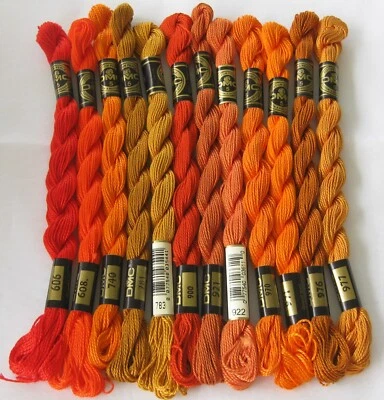 Threads for Needlepoint Hand Embroidery 12x DMC Perle #5 ORANGE - Image 1 of 2