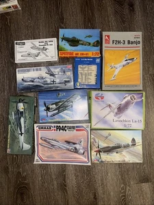 Aircraft Scale Plastic Model Kits - Lot of 10 - Vintage - Picture 1 of 7