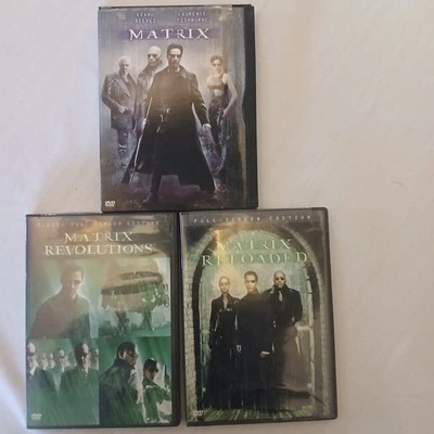 The Matrix Trilogy Keanu Reeves 3 Movie Lot Complete Series Reloaded Revolutions Foto 1 de 4